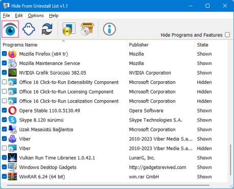 Hide From Uninstall List v1.1(从卸载列表中隐藏程序)